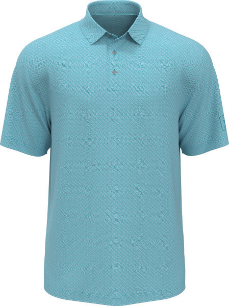 PGA Tour Mens Jacquard Color Geometric Short Sleeve Golf Polo Shirt