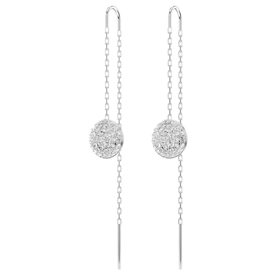 Swarovski Sublima Drop Earrings - White, Rhodium plated