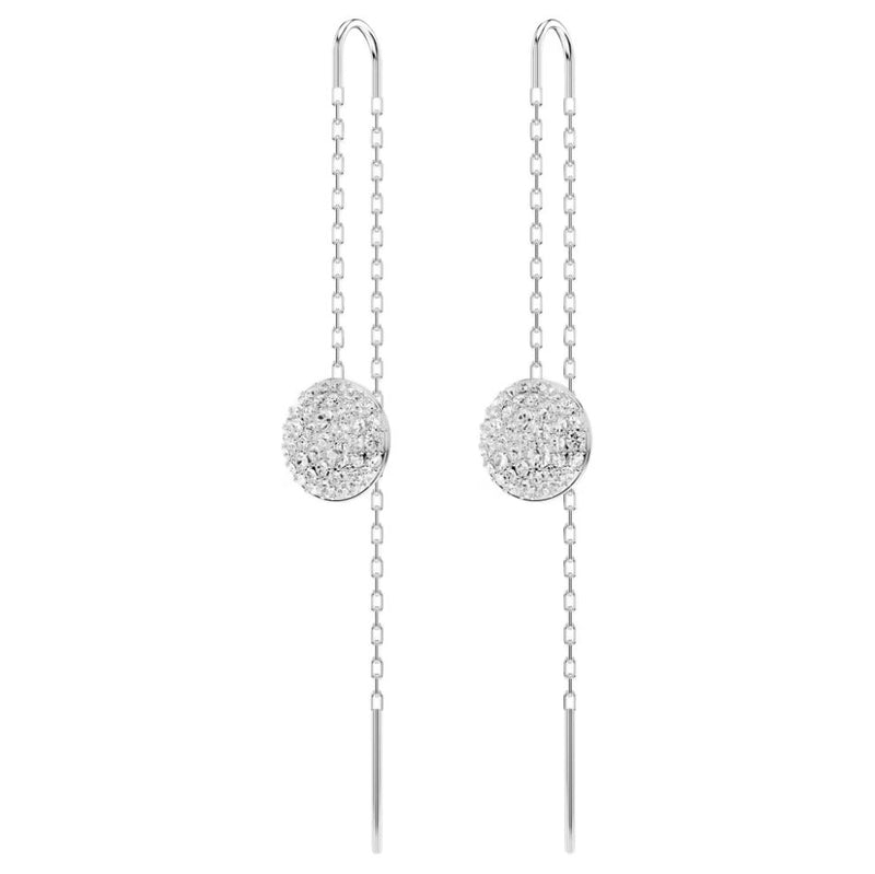 Swarovski Sublima Drop Earrings - White, Rhodium plated