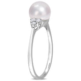 Sofia B Cultured Freshwater Pearl And 1/8 CT TW Diamond Ring - Size 7