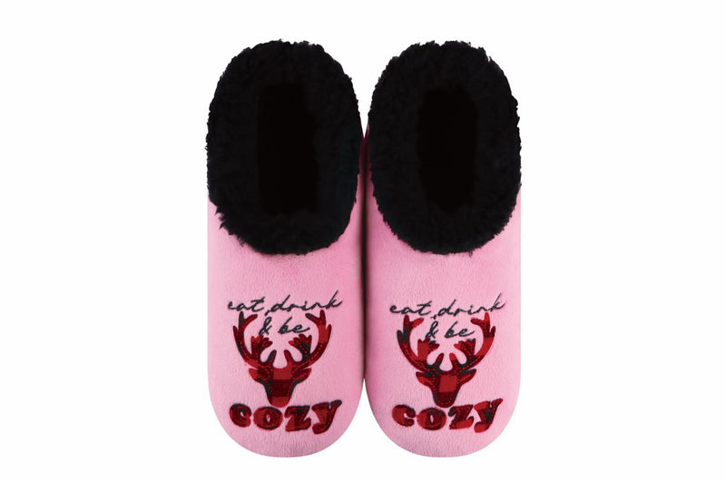 Snoozies Womens Reindeer Slippers - Size Small