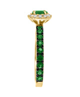 Effy 14K Yellow Gold Emerald Wrap & Diamond Halo Ring