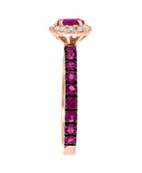 Effy 14K Rose Gold Ruby & Diamond Halo Ring