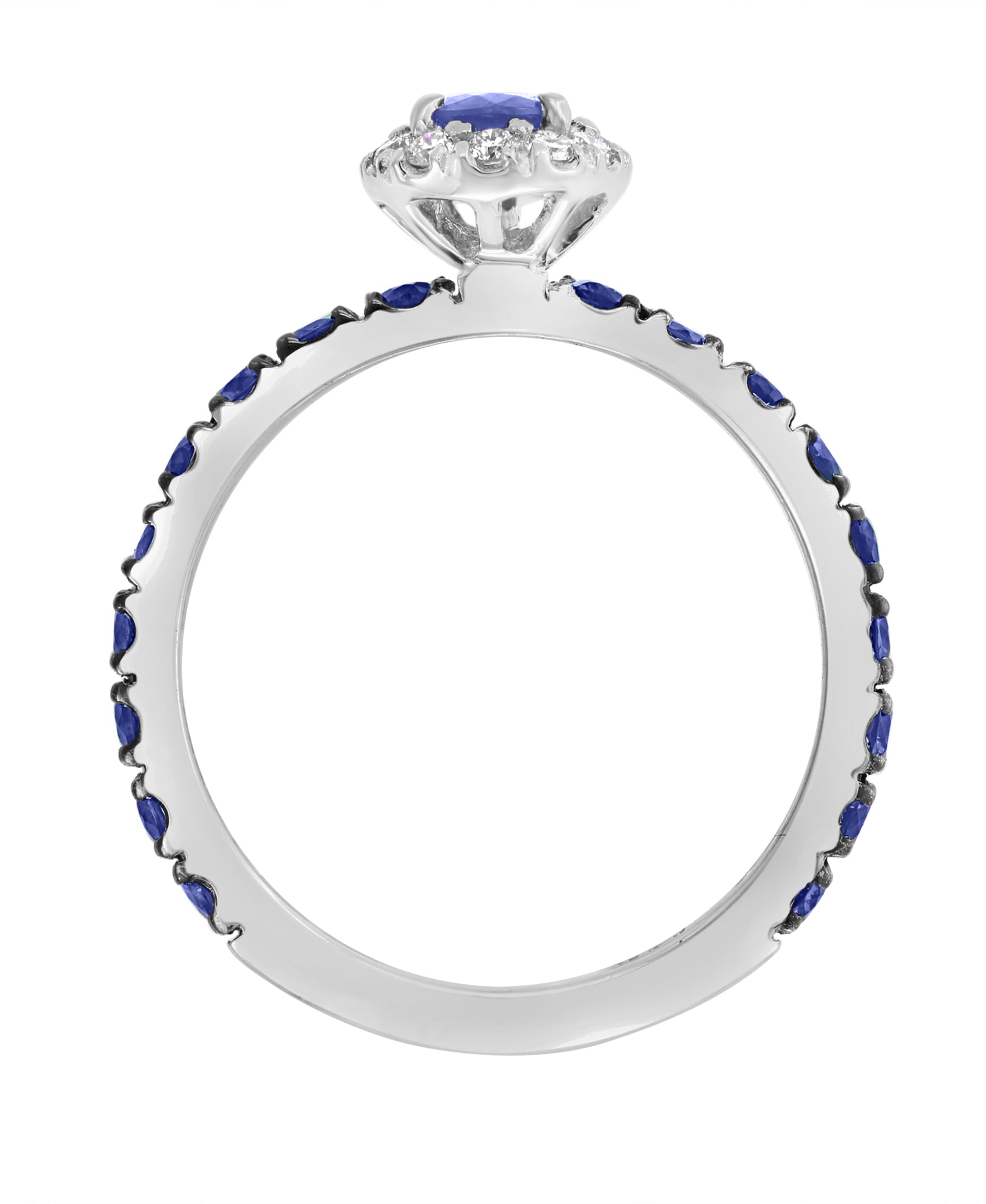 Effy 14K White Gold Sapphire & Diamond Halo Ring