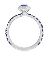 Effy 14K White Gold Sapphire & Diamond Halo Ring