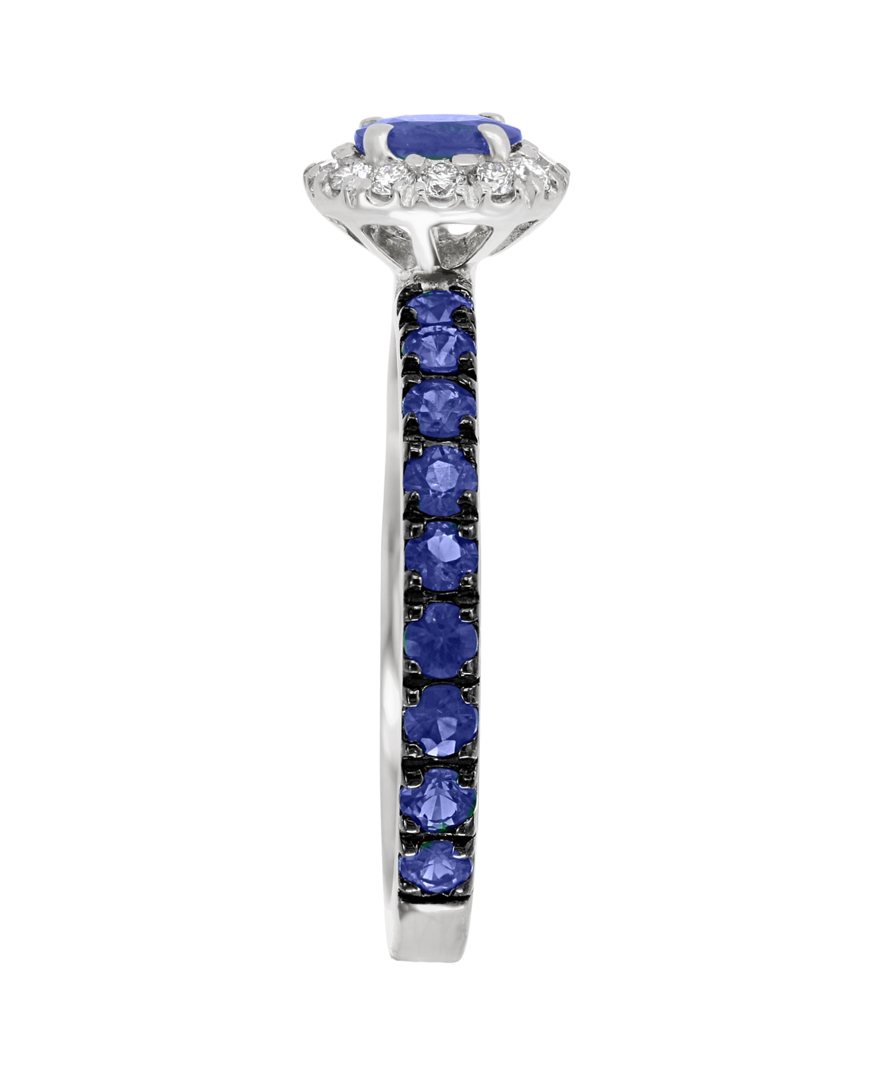 Effy 14K White Gold Sapphire & Diamond Halo Ring