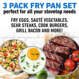 GraniteStone 3-Piece Non-Stick Frying Pan Set