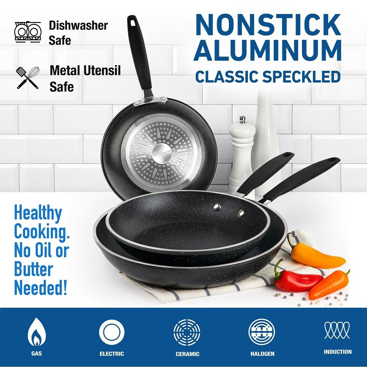 GraniteStone 3-Piece Non-Stick Frying Pan Set