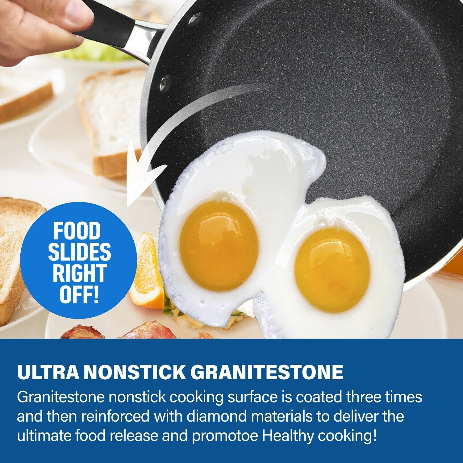 GraniteStone 3-Piece Non-Stick Frying Pan Set