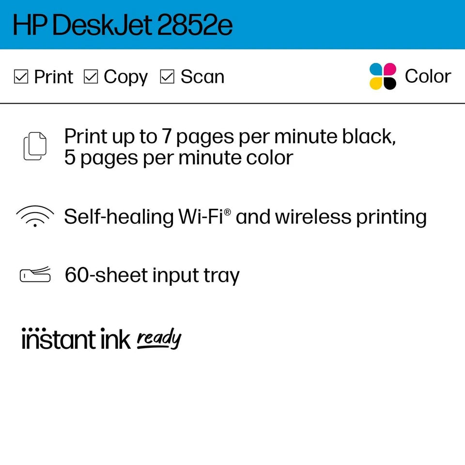 HP DeskJet 2852e Wireless All-in-One Printer