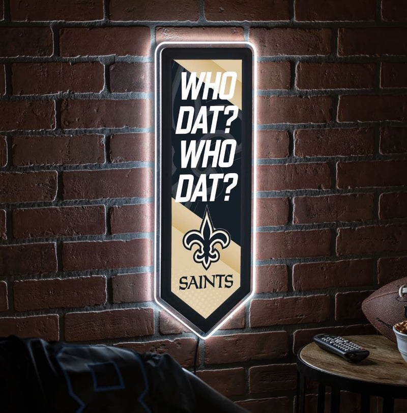 Evergreen New Orleans Saints Pennant 9" x 23" LED Lighted Sign
