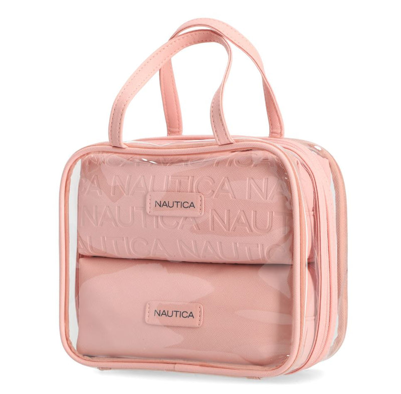Nautica 3-Piece Clear Cosmetic Case Set