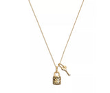 Coach Quilted Padlock & Key Necklace - Gold-Plated