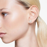 Swarovski Meteora Stud Earrings - White, Gold-tone plated