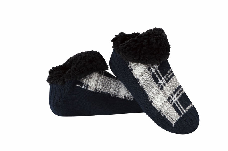 Snoozies Mens Plaid Sherpa Slippers