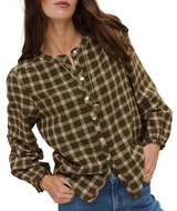 Marine Layer Womens Millie Wool Blouse Top