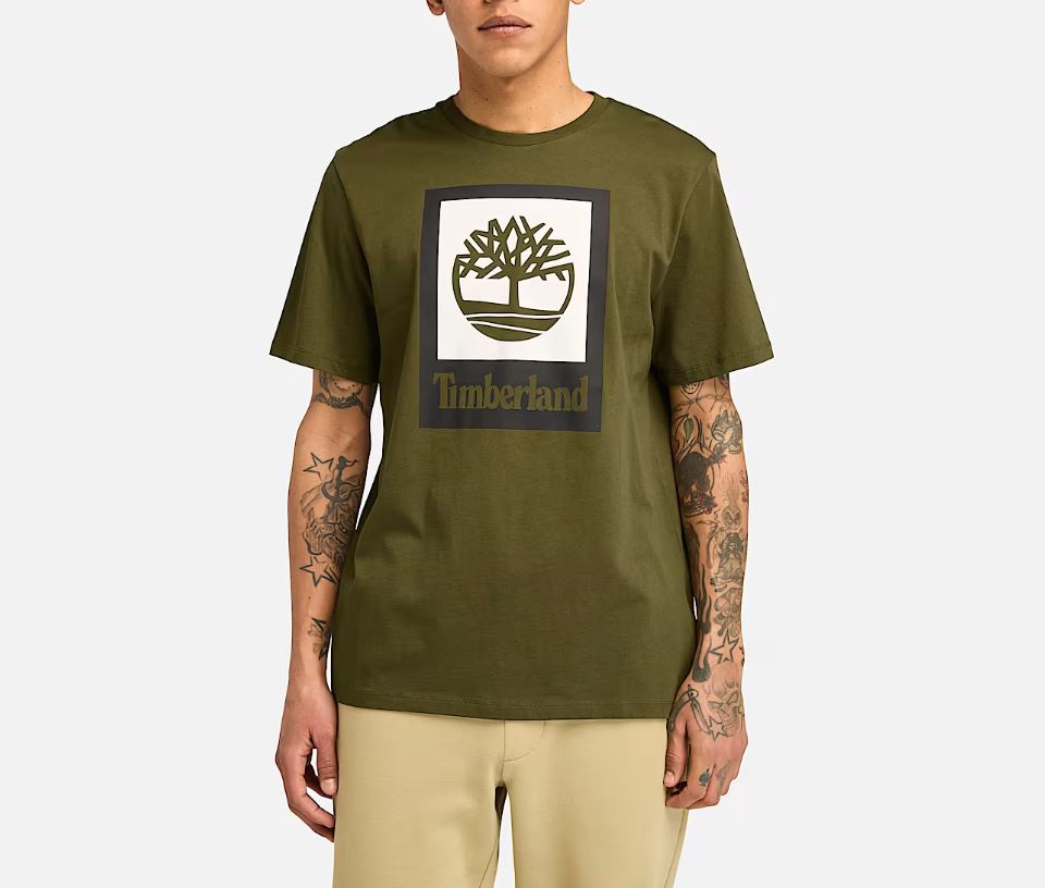 Timberland Mens Stack Logo Short Sleeve T-Shirt