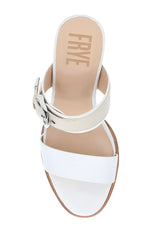 Frye Womens Stella Buckle Slides