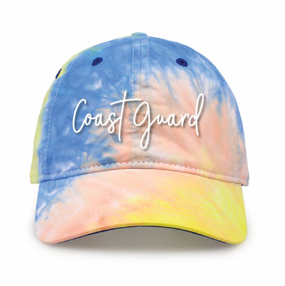 Coast Guard Script Tie-Dye Sunrise Youth Hat