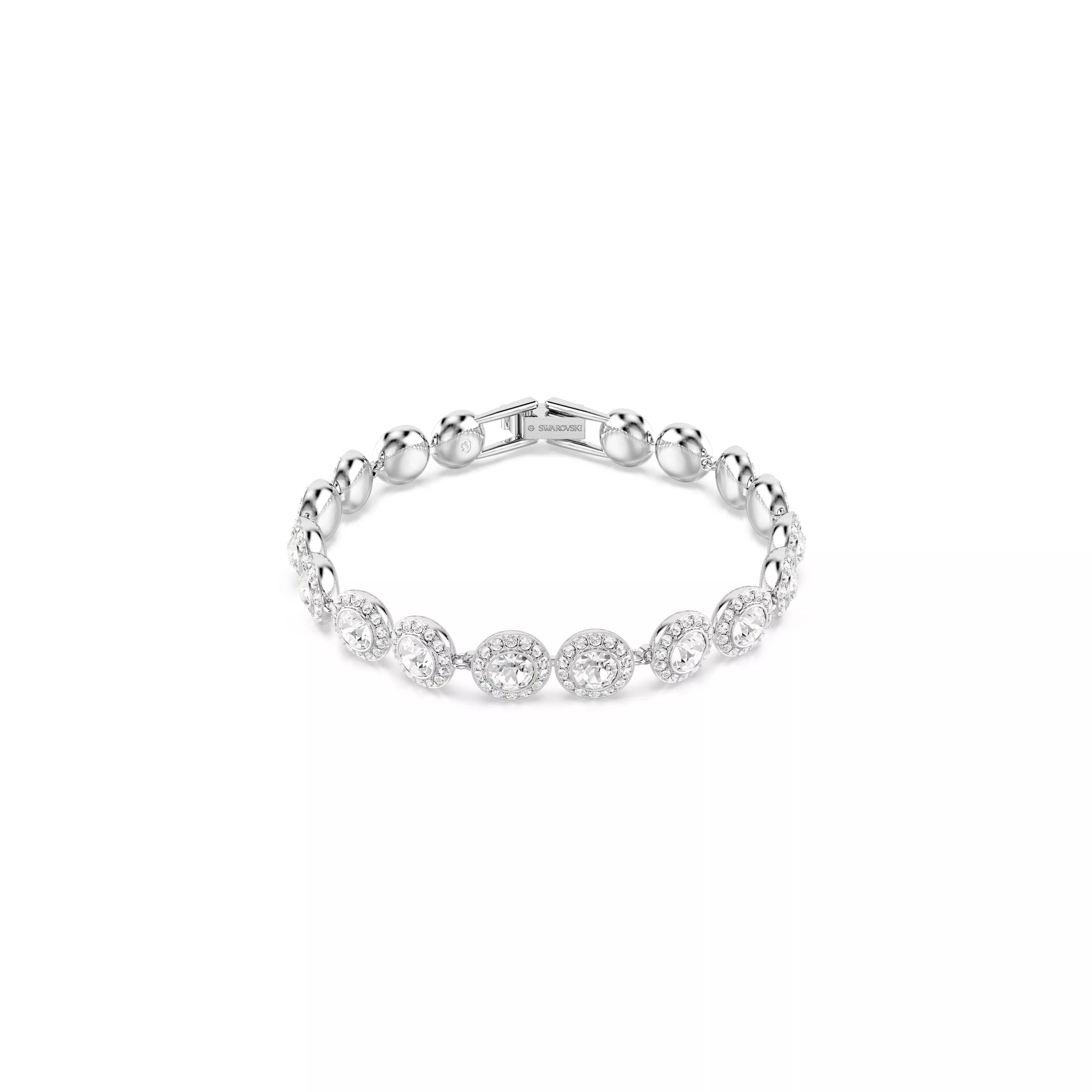 Swarovski Una Angelic Tennis Bracelet - Round Cut, White, Rhodium Plated