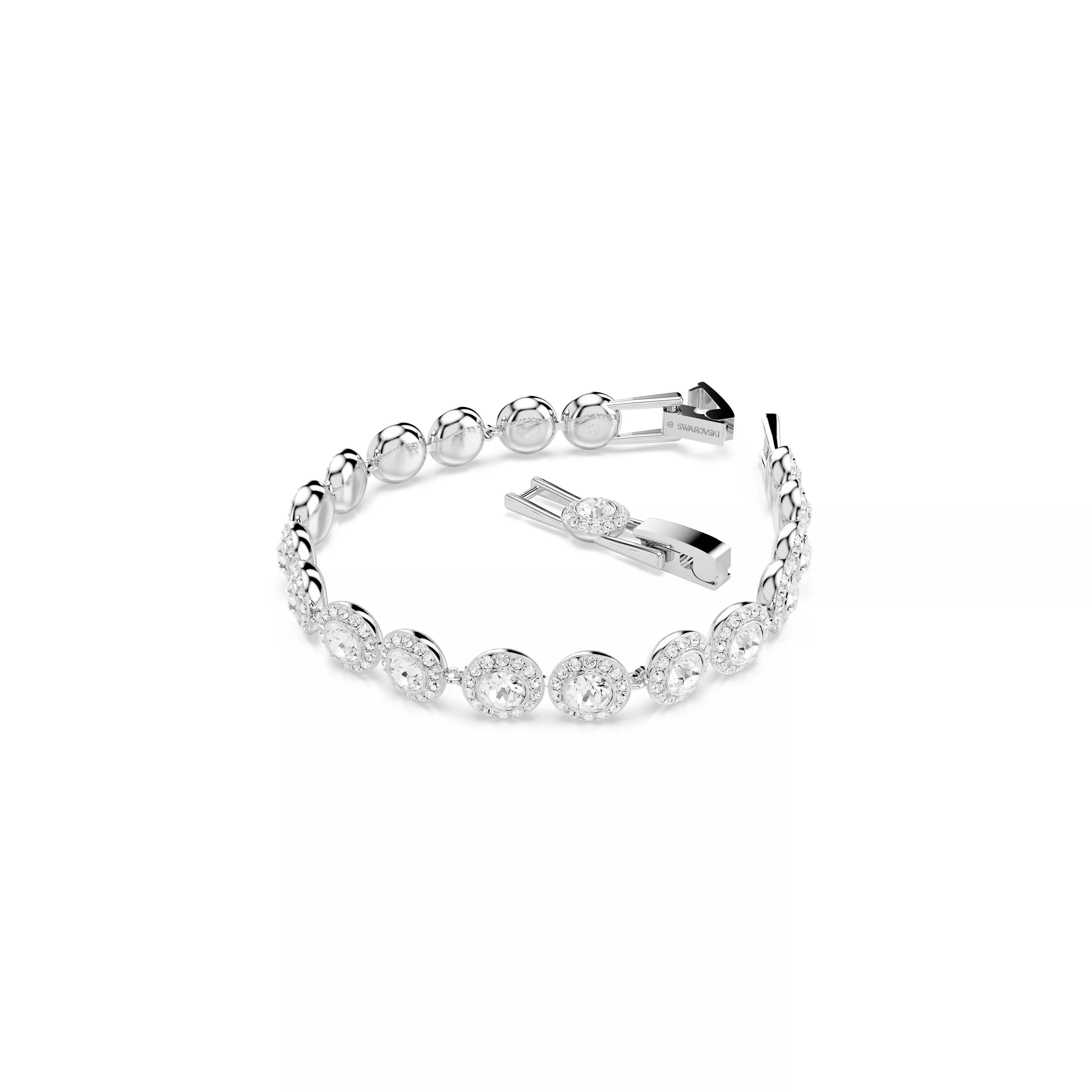 Swarovski Una Angelic Tennis Bracelet - Round Cut, White, Rhodium Plated