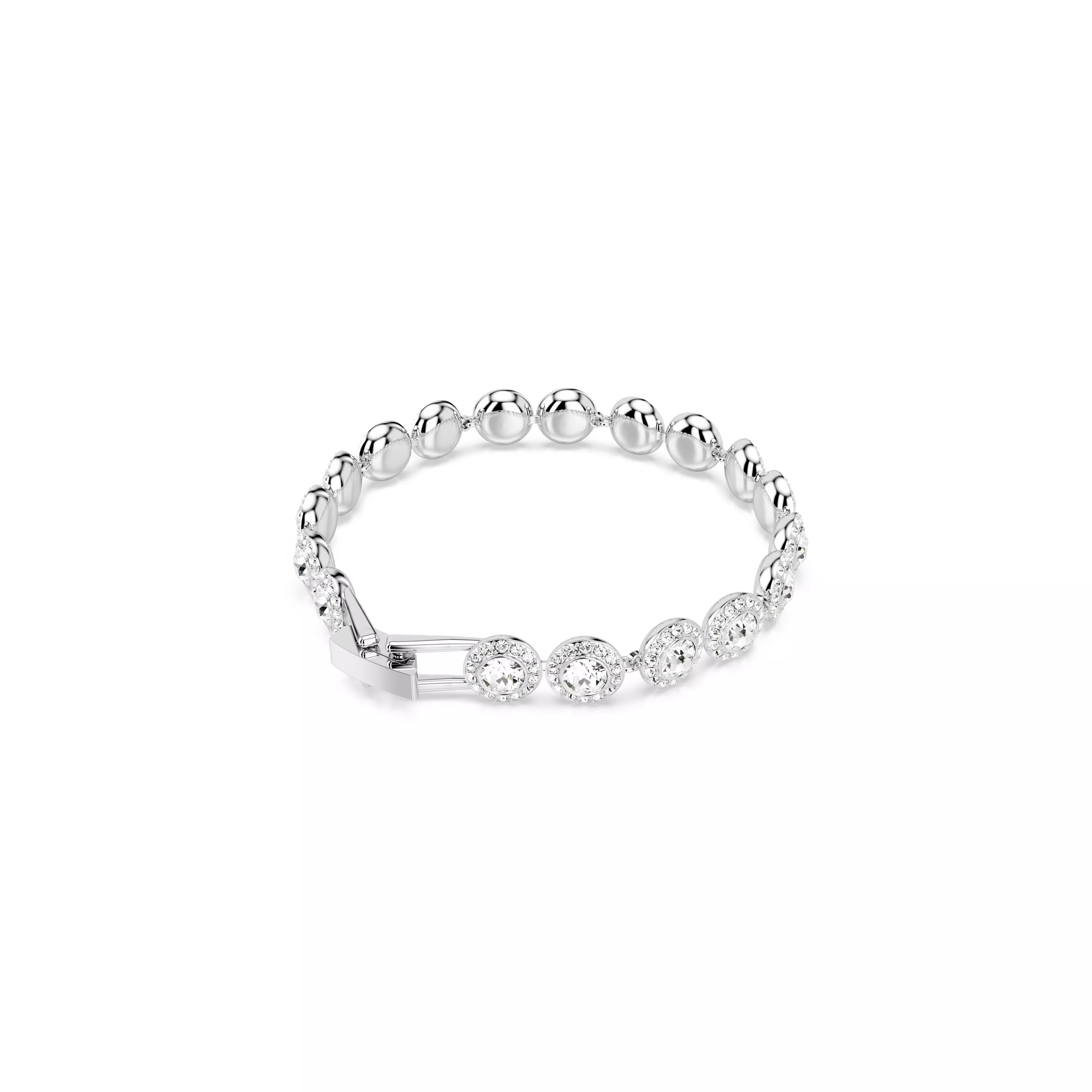 Swarovski Una Angelic Tennis Bracelet - Round Cut, White, Rhodium Plated