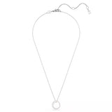 Swarovski Matrix Pendant Necklace - Crystal Pearl, Round Cut, White, Rhodium Plated