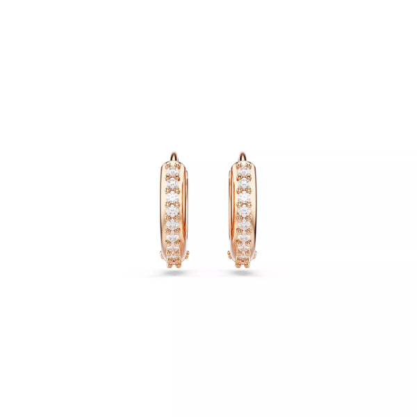 Swarovski Matrix Hoop Earrings - Round Cut, White, Rose Gold-Tone Plated