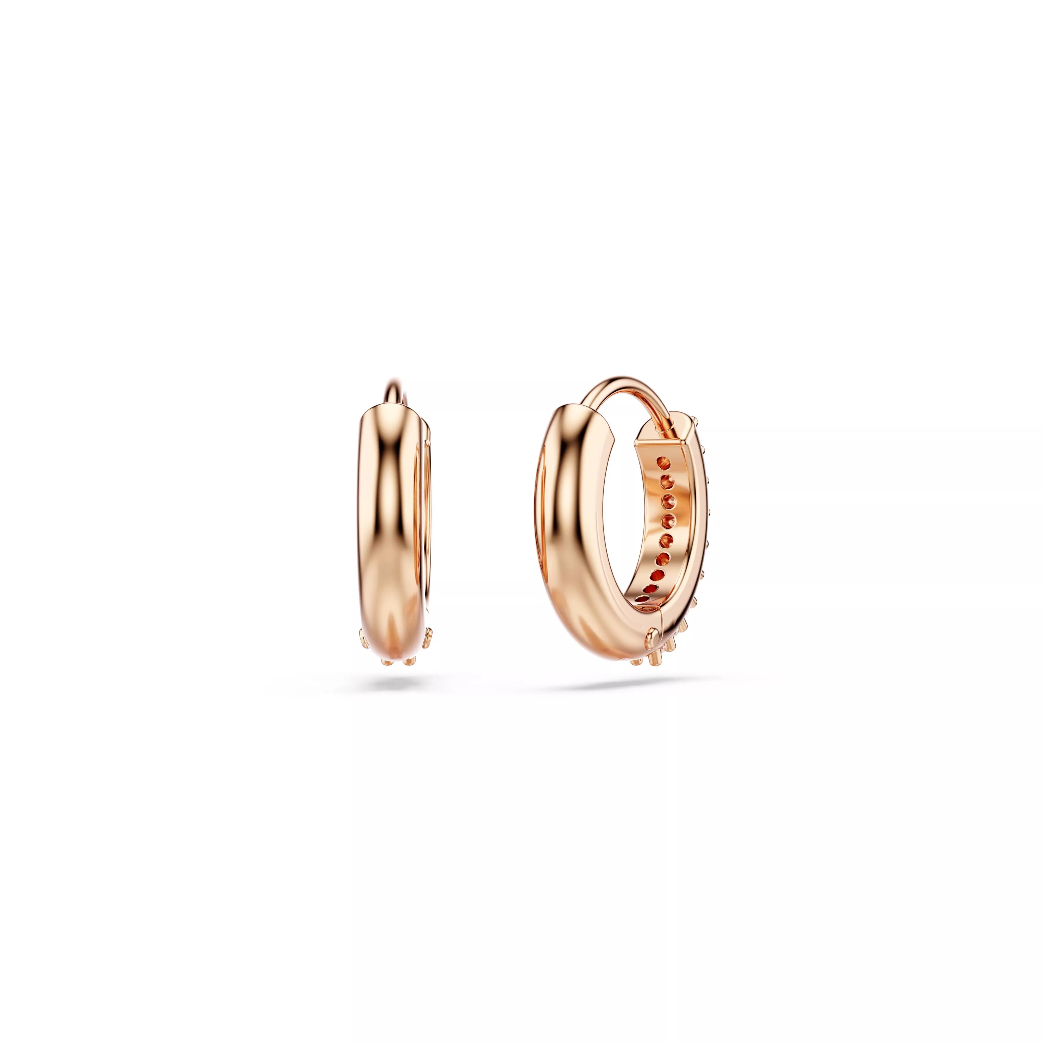 Swarovski Matrix Hoop Earrings - Round Cut, White, Rose Gold-Tone Plated