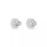 Swarovski Idyllia Stud Earrings - Mixed Cuts, Snowflake, White, Rhodium Plated