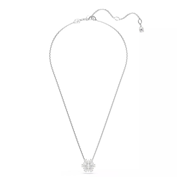 Swarovski Idyllia Pendant Necklace - Mixed Cuts, White, Snowflake, Rhodium Plated