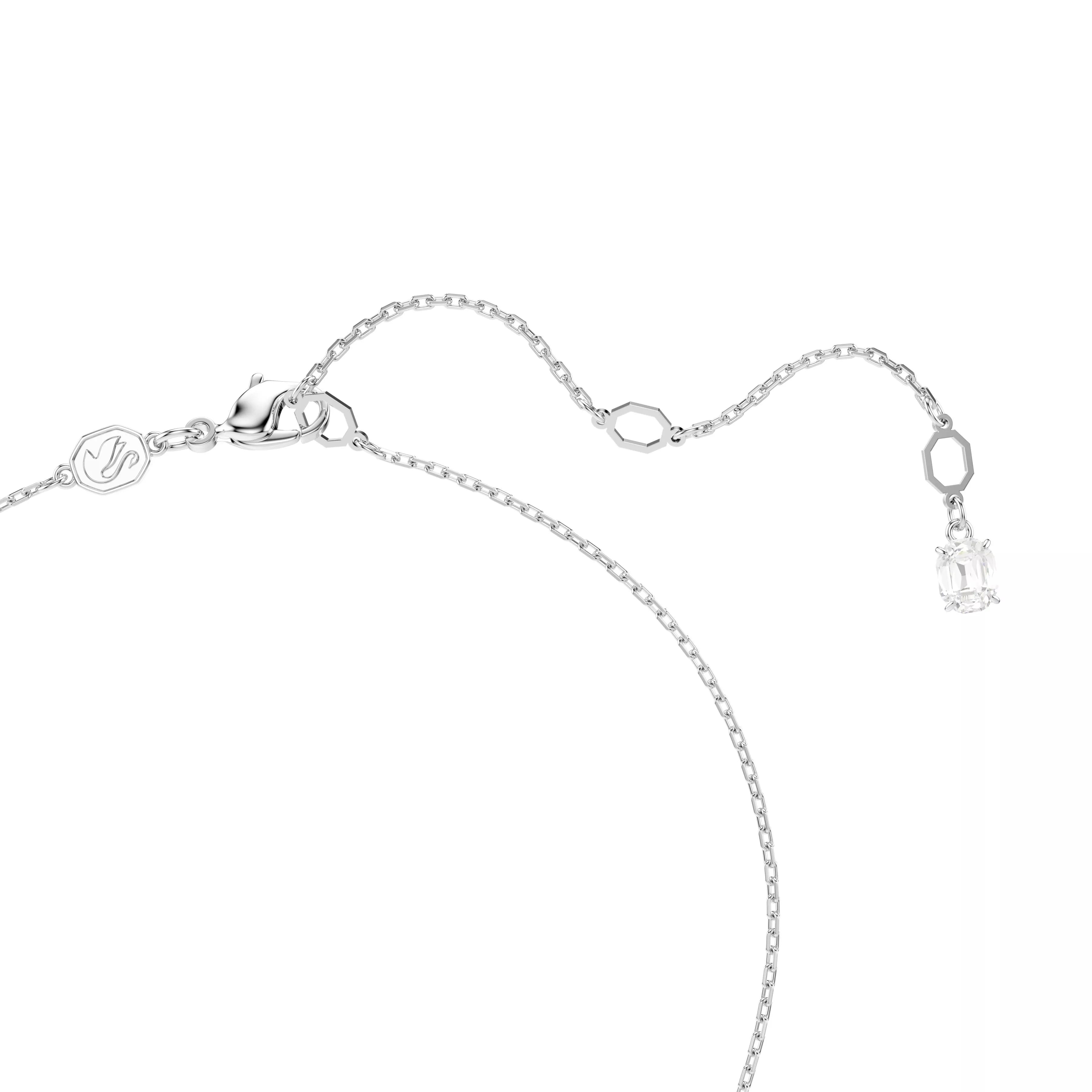 Swarovski Idyllia Pendant Necklace - Mixed Cuts, White, Snowflake, Rhodium Plated