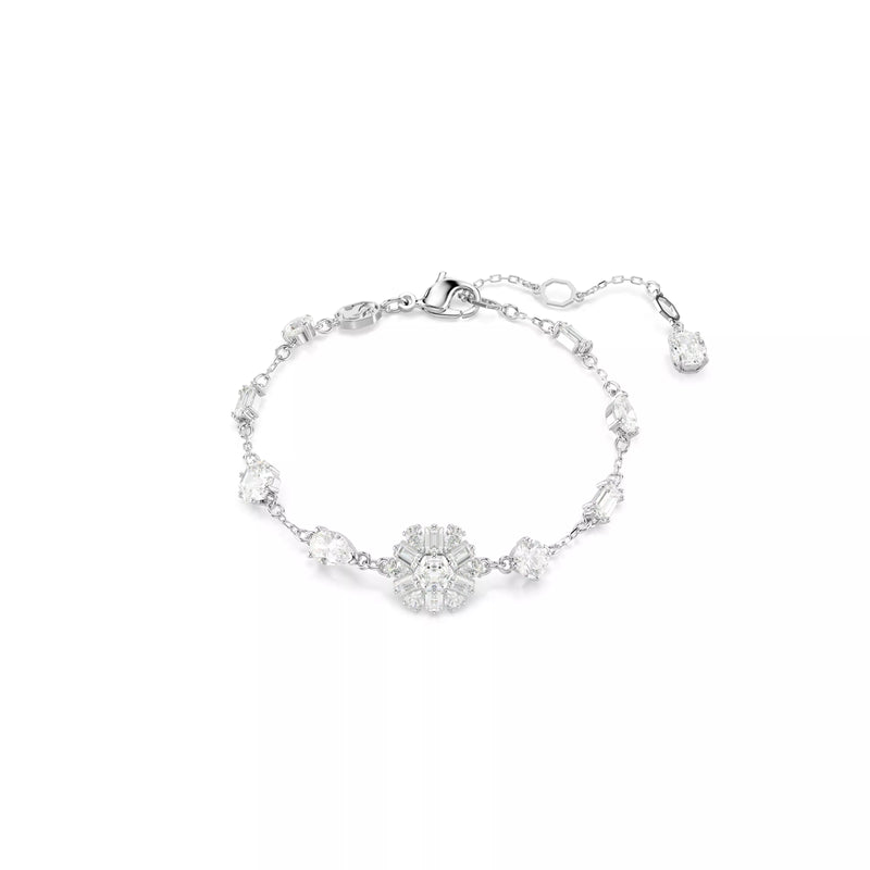 Swarovski Idyllia Bracelet - Mixed Cuts, Snowflake, White, Rhodium Plated