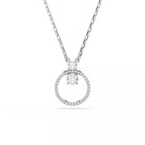 Swarovski Dextera Pendant Necklace - Round Cut, White, Rhodium Plated