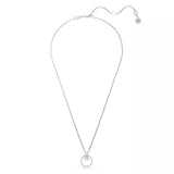 Swarovski Dextera Pendant Necklace - Round Cut, White, Rhodium Plated