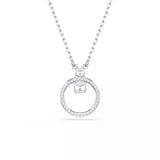 Swarovski Dextera Pendant Necklace - Round Cut, White, Rhodium Plated