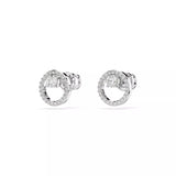 Swarovski Constella Stud Earrings - Round Cut, White, Rhodium Plated