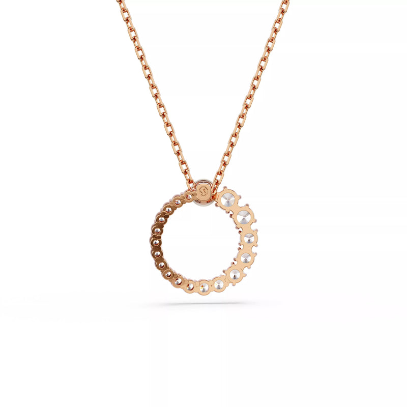 Swarovski Matrix Pendant Necklace - Crystal Pearl, Round Cut, White, Rose-Gold Tone Plated