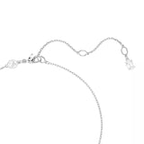 Swarovski Matrix Pendant Necklace - Crystal Pearl, Round Cut, White, Rhodium Plated