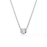 Swarovski Imber Pendant Necklace - Round Cut, White, Rhodium Plated