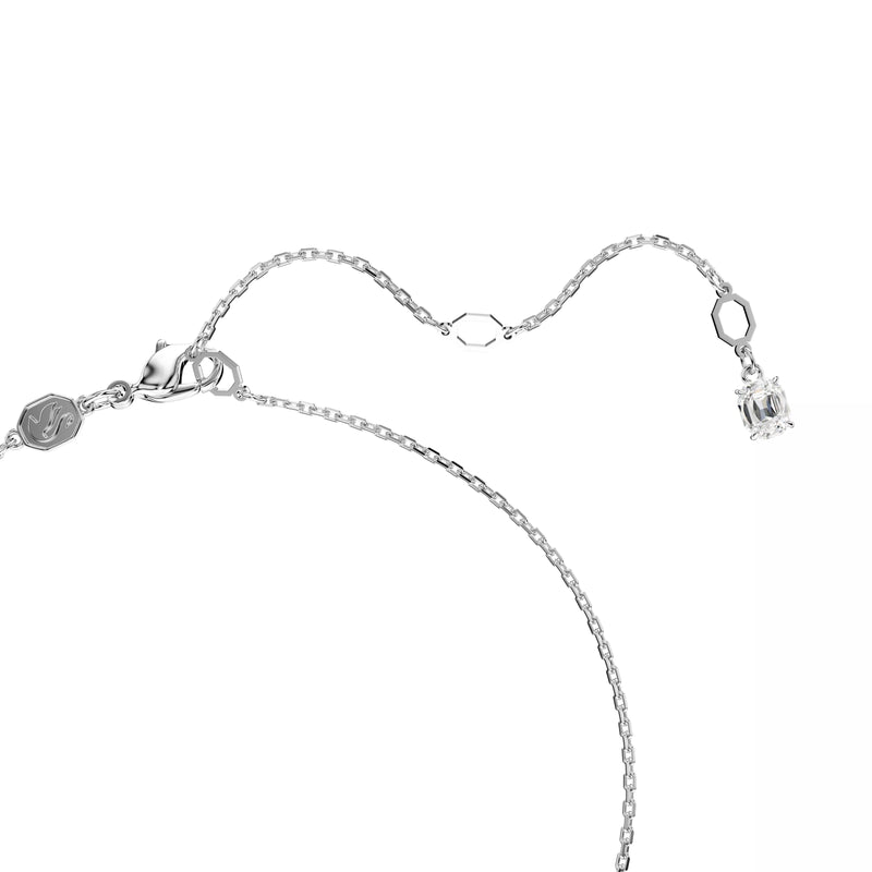 Swarovski Imber Pendant Necklace - Round Cut, White, Rhodium Plated