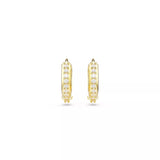 Swarovski Matrix Hoop Earrings - Round Cut, White, Gold-Tone Plated