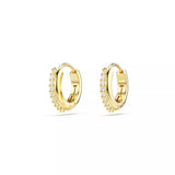 Swarovski Matrix Hoop Earrings - Round Cut, White, Gold-Tone Plated