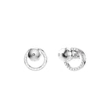 Swarovski Constella Stud Earrings - Round cut, White, Rhodium plated