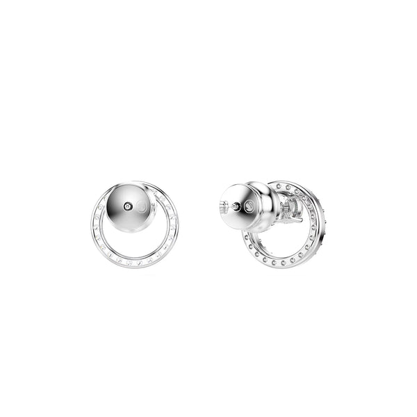 Swarovski Constella Stud Earrings - Round cut, White, Rhodium plated