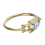 UNOde50 18k Gold Alloy & Blue Faceted Crystal Rigid Bracelet - Medium