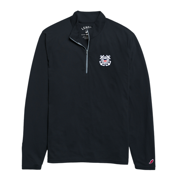 League Coast Guard Mens Reclaim Quarter Zip Sweatshirt