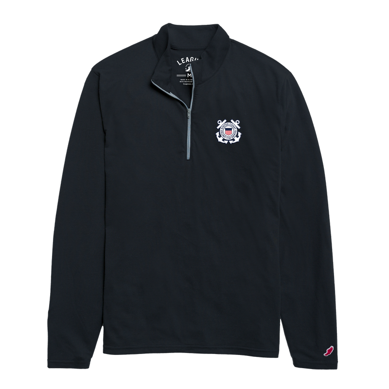 League Coast Guard Mens Reclaim Quarter Zip Sweatshirt