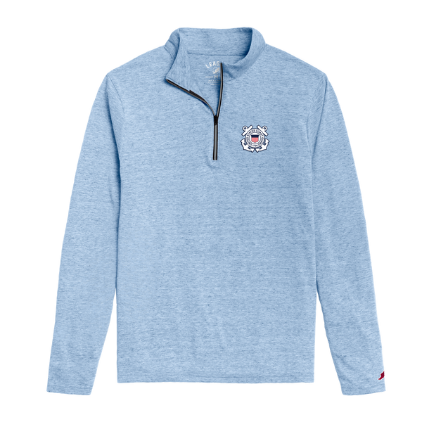 League Coast Guard Mens Reclaim Quarter Zip Sweatshirt