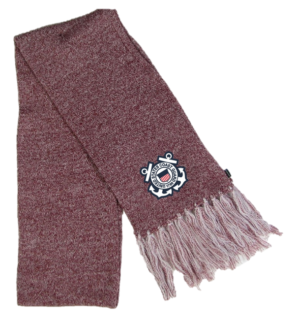 Legacy Coast Guard Fringed Scarf - Burgandy